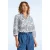Victoria broderie katoenen blouse in wit en marineblauw
