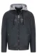 Heren blauwe capuchon biker lamsleren jas – Burten