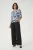 Blouse met korte mouwen A-shape Blue Flower Print