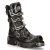 New Rock zwarte puntige gotische laarzen met halfhoge kuit-727-S1