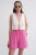 Hoog-Waisted Textured Katoenen Shorts