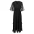 Ganni maxi-jurk met V-hals en plooien in zwart polyester