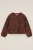 WE Fashion – Meisjes oversized ballon sweater met embroidery – Oversized – Bruin – Katoen –