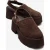 Caldris Leren Platform Sandaal