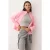TRENDYOLMİLLA Dames Roze Effen Lang Regular fit Sweatshirts
