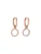 PURELEI Oorbellen ‘Closed Glow’  rose-goud / transparant