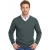 William Lockie trui v-hals groen melange lamswol