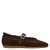 Manfield suède ballerina’s – donkerbruin