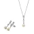 Orphelia ‘Maxime’ Dames 925 Sterling Zilveren Set: Ketting-Hanger + Oorbellen – Zilver SET-7514