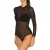 Microtulle Bodysuit met lange mouwen