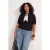 Trendyol Curve Dames Zwart Colorblock Kort Getailleerd Grote maten Blouses