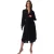 Boss Dibanorah midi-shirtjurk met V-hals en lange mouwen voor dames (Zwart)