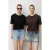 Oversized Geribbelde Crew Neck Twee-in-een T-Shirt Set