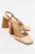 Rivie Raffia Pump met Vierkante Neus en Blokhak (Dames)