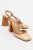 Rivie Raffia Pump met Vierkante Neus en Blokhak (Dames)