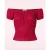 Topvintage exclusive ~ Belinda pin dot off-shoulder top in rood