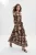 Trendyol Modest Dames Bruin Etnisch patroon Maxi Lang A-lijn Modest Jurken