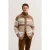 Bugatti Herren Gestreepte cardigan met knoopsluiting en kraag