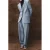 Mango straight regular waist broek met krijtstreep blauw