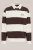 WE Fashion – Heren relaxed fit sweater met polokraag en blokstreep – Relaxed Fit – Donkerbruin – Katoen –