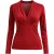 Elegante top met V-hals en lange mouwen in dieprood