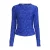 Anytime semi-transparante top met textuur blauw