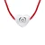 Diamond Necklace COEUR 0.050 CTS Nylon Red 925