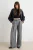 TRENDYOLMİLLA Dames Grijs Effen Wijde pijp Normale taille Broeken