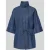 Jake*s Collection Jeansblouse met opstaande kraag en vetersluiting