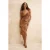 TRENDYOLMİLLA Dames Bruin Effen Midi Mouwloos Stijlvol/Avond Bodycon Jurken