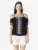 KOROSHI Blouse  hemelsblauw / bourgogne / zwart / wit