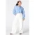 MS Mode blouse Plus Size met krijtstreep – lichtblauw