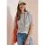 Cecil Dames Hoodie met korte mouwen en strepen in Wit