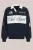WE Fashion – Heren loose fit sweater met polokraag en embroideries – Loose fit – Donkerblauw – Katoen –
