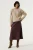 Garcia leather look rok bordeauxrood