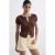 Mango regular fit denim short – lichtgeel