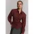 Refined Department getailleerde geruite blouse met ceintuur – donkerrood
