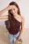 TRENDYOLMİLLA Dames Bruin Effen Mouwloos Regular fit Blouses