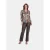 Mucho Gusto Zijden blouse blouse monza beige met slangenprint en kleurrijke broches