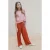 Like Flo straight casual broek roodbruin