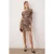 TRENDYOLMİLLA Dames Bruin Dierenprint Kort / Mini Lang Stijlvol/Avond Bodycon Jurken