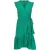 Smaragdgroene mouwloze wikkeljurk met ruches in viscose poplin