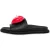 Moschino Inflatable Heart Calfskin Flat Sandals Black
