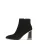 Suede boots with shiny heel