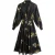 Ted Baker Liorra Zwarte Midi-jurk Van Bedrukte Organza Met Ceintuur