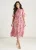 Midi-jurk met rode paisleyprint en elastische tailleband
