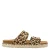 Red Rag leren slippers met panterprint beige/zwart