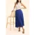 ICode Blue Pleated Long Skirt With Side Buttons Sapphire Blue