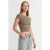 Dames Crop T-shirt met Vierkante Hals en Uitsnijding