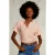 River Woods White/orange Striped V-neck Blouse Orange